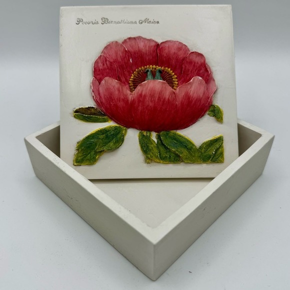Ibis & Orchid Box of Light Peony‎ design Tea Light Holder Floral Trinket Box - Picture 2 of 11